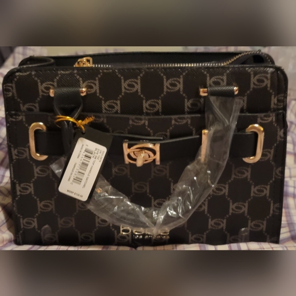 Bebe Black and Gold Women's Handbag - Picture 6 of 7